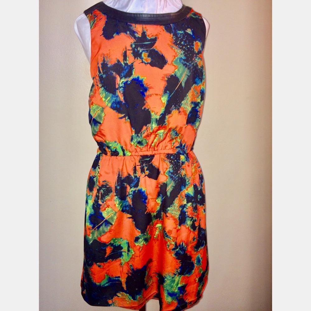 Kensie Dress with Faux Leather Collar